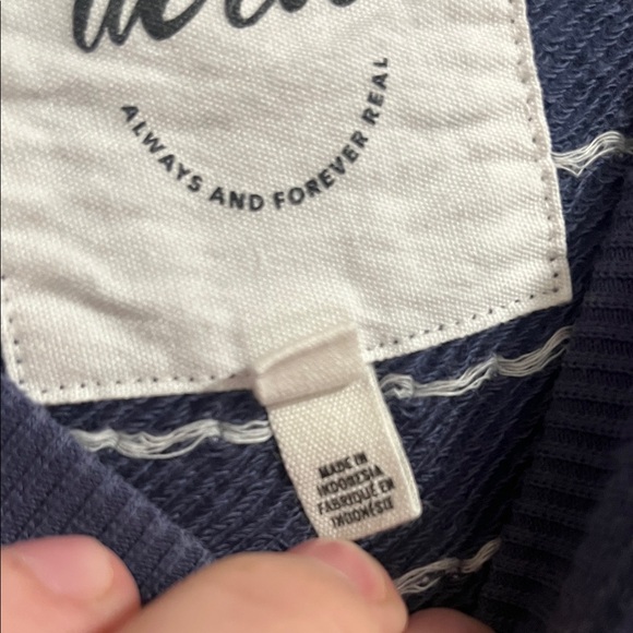 Aerie Navy and White PolkaDot Sweater Medium - Picture 3 of 5